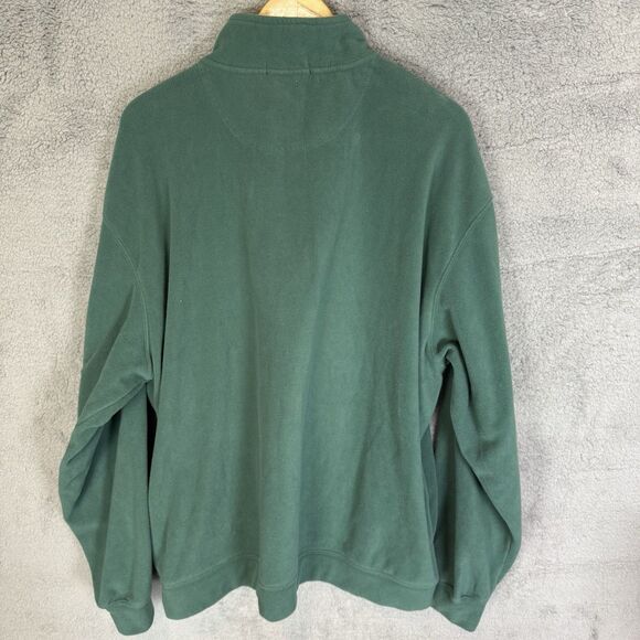 Lyle & Scott Scotland Sweater Mens XXL Green 1/4 Zip Fleece Lightweight - Picture 6 of 7